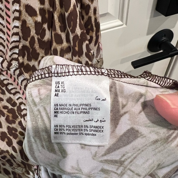 JM Collection XL Leopard Print V-Neck Blouse - Picture 2 of 6